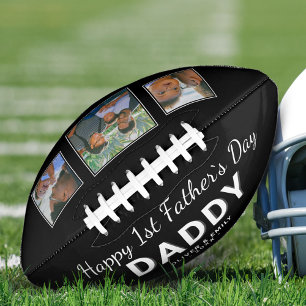 Fijne eerste vaderdag Pap Keepomwille 3 Foto zwart American Football
