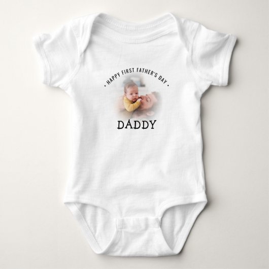 Fijne eerste Vaderdag Papa Foto Romper (Voorkant)