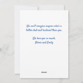 Fijne eerste vaderdag Pappie Bloem 3 Foto Feestdagenkaart (Achterkant)