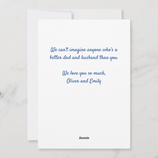 Fijne eerste vaderdag Pappie Bloem 3 Foto Feestdagenkaart (Achterkant)