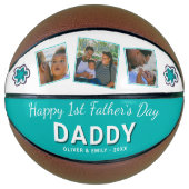 Fijne eerste vaders Dag Papa 3 Foto Flower Basketbal (Voorkant)
