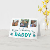 Fijne eerste vaders Dag Papa 3 Foto Flower Kaart (Gele Bloem)