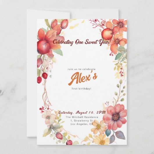 Fijne eerste verjaardag! 1e Jubileum Partij Kaart (Voorkant)