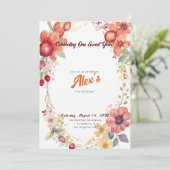 Fijne eerste verjaardag! 1e Jubileum Partij Kaart (Staand voorkant)