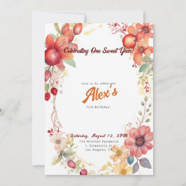 Fijne eerste verjaardag! 1e Jubileum Partij Kaart