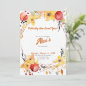 Fijne eerste verjaardag! 1e Jubileum Partij Kaart (Staand voorkant)