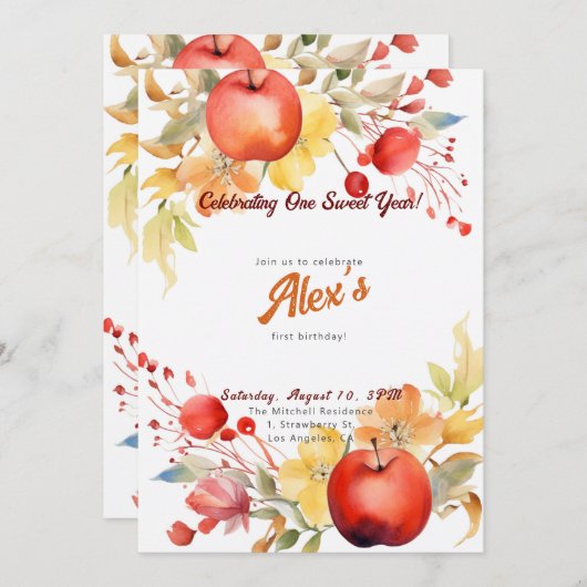 Fijne eerste verjaardag! 1e Jubileum Partij Kaart (Voorkant / Achterkant)