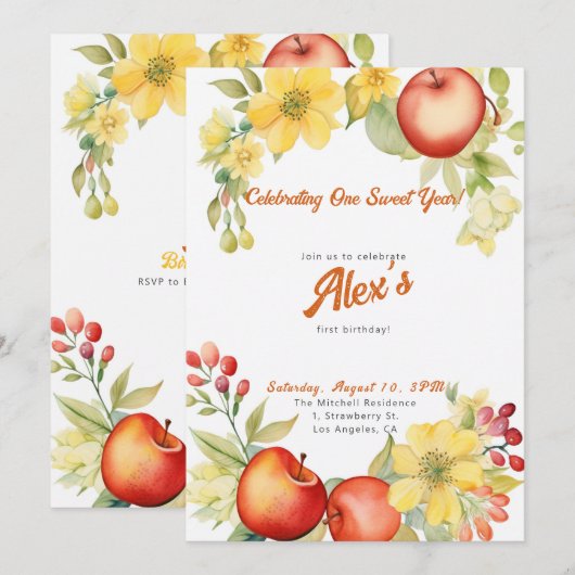 Fijne eerste verjaardag! 1e Jubileum Partij Kaart (Voorkant / Achterkant)