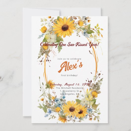 Fijne eerste verjaardag! 1e Jubileum Partij Kaart (Voorkant)