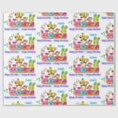 Fijne eerste verjaardag Aangepaste naam en ouderdo Cadeaupapier (Vlak)