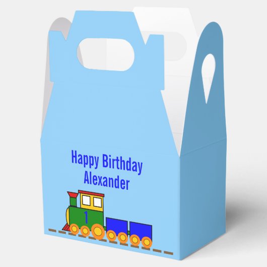 Fijne Eerste Verjaardag Trein en Naam Bedankdoosjes (Geopend)