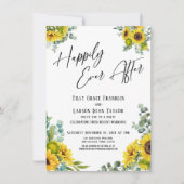 Fijne eeuwigdurende eucalyptus zonnebloemfeest kaart (Voorkant)