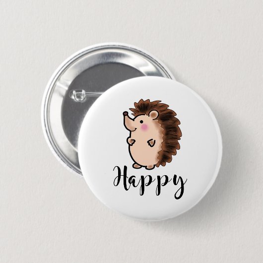 Fijne egeldieren ronde button 5,7 cm (Voorkant /achterkant)