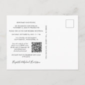 Fijne Eind Foto QR Code Trouwreceptie Aankondigingskaart (Achterkant)