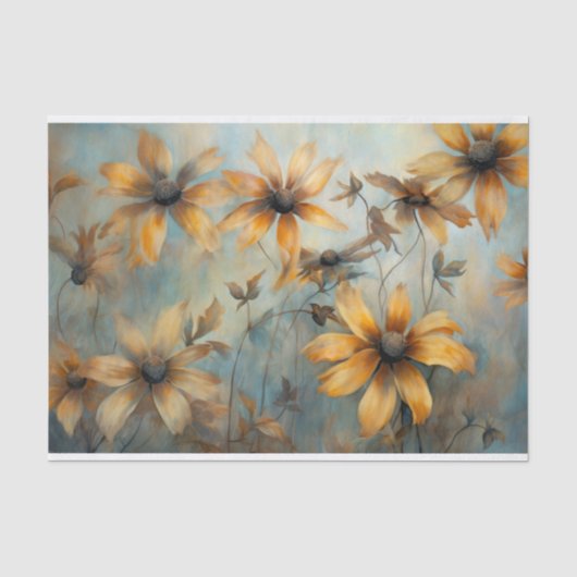 Fijne, Elegante BlackEyed Susan Bloemendecoupage Tissuepapier (Voorkant)