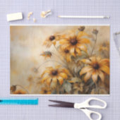Fijne, Elegante BlackEyed Susan Bloemendecoupage Tissuepapier (Craft)