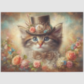 Fijne Elegante Katten Bloemendecoupage Tissuepapier (Voorkant)