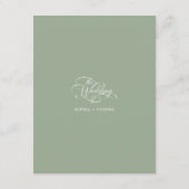 Fijne Elegante Trouwdetails Sage Green Informatiekaartje (Achterkant)
