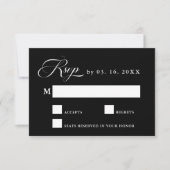 Fijne Elegante Trouwkaart Zwart RSVP Kaart (Voorkant)