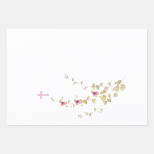 Fijne elegantie bloemendoop inpakpapier vel (Voorkant)