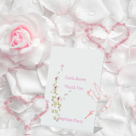 Fijne elegantie bloemendoop reclamebord met voetstuk