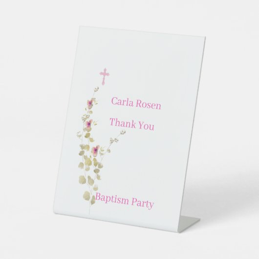 Fijne elegantie bloemendoop reclamebord met voetstuk (Voorkant)