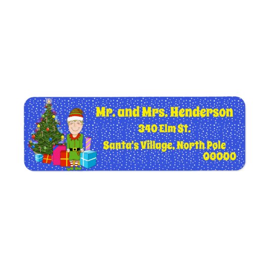 Fijne Elf met de Etiketten van het Adres van de Te (Voorkant)