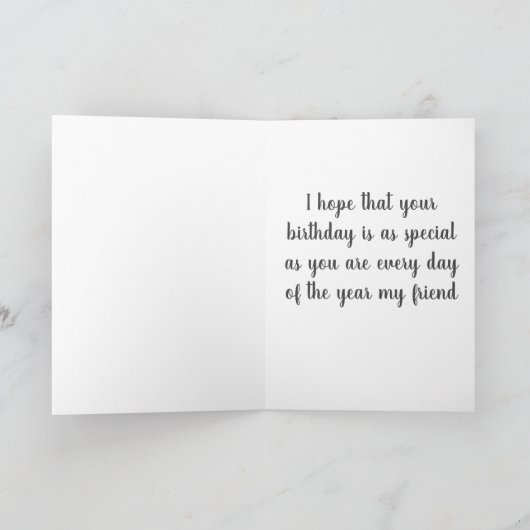 FIJNE EN BIJZONDERE VERJAARDAG MIJN VRIEND KAART (Binnen)