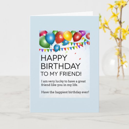 FIJNE EN BIJZONDERE VERJAARDAG MIJN VRIEND KAART (Gele Bloem)