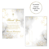 Fijne en Elegante Gouden Bladeren Begrafenis Bedankkaart