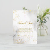 Fijne en Elegante Gouden Bladeren Begrafenis Bedankkaart (Staand voorkant)