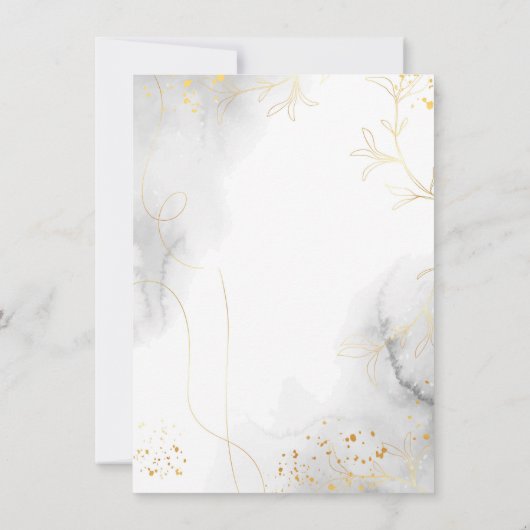 Fijne en Elegante Gouden Bladeren Begrafenis Bedankkaart (Achterkant)