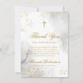 Fijne en Elegante Gouden Bladeren Begrafenis Bedankkaart (Voorkant)