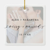 Fijne en gehuwde e-mailfoto's van het Elegant-scri Keramisch Ornament (Achterkant)