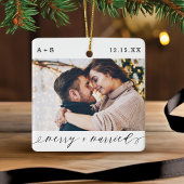 Fijne en gehuwde e-mailfoto's van het Elegant-scri Keramisch Ornament