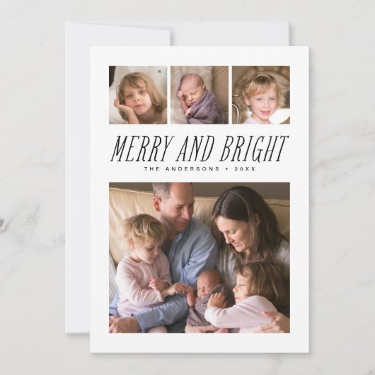 Fijne en heldere zwarte & witte fotofeestkaart feestdagenkaart (Voorkant)