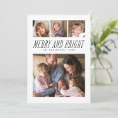 Fijne en heldere zwarte & witte fotofeestkaart feestdagenkaart (Staand voorkant)