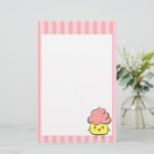 Fijne en Kawaii cupcake met kleurrijke sproinkles Briefpapier (Staand voorkant)