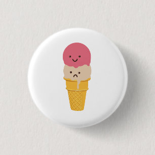 Fijne en Sad Ice Cream Cone Ronde Button 3,2 Cm