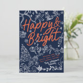 Fijne en vrolijke kerst en vakantie Kaart (Staand voorkant)