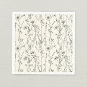 Fijne en zachte crème wilde bloemen servet