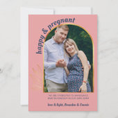 Fijne en Zwangere foto Gold Arch Zwangerschap Aankondiging (Voorkant)