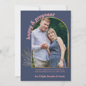 Fijne en Zwangere Gold Arch Foto Zwangerschap Aankondiging (Voorkant)