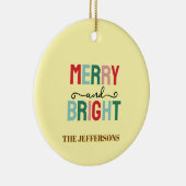 Fijne familie kerstmis gelukkig nieuwjaar keramisch ornament (Rechts)