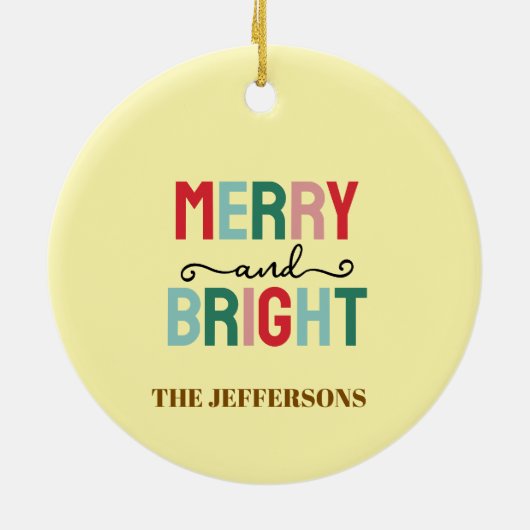 Fijne familie kerstmis gelukkig nieuwjaar keramisch ornament (Achterkant)