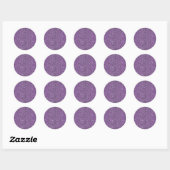 Fijne faux glitter glanzend Paarse Violet Ronde Sticker (Vel)