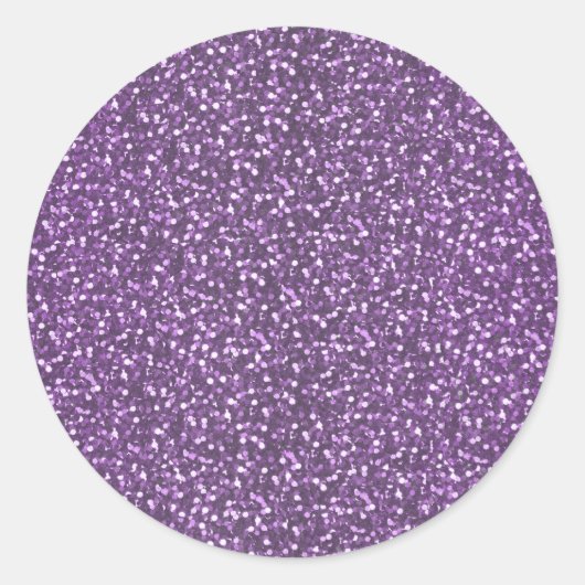 Fijne faux glitter glanzend Paarse Violet Ronde Sticker (Voorkant)