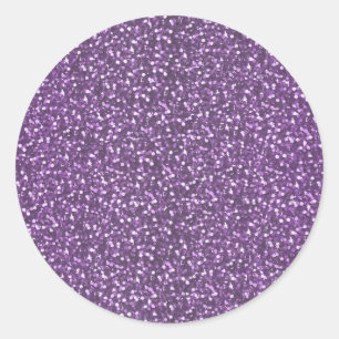 Fijne faux glitter glanzend Paarse Violet Ronde Sticker