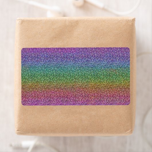Fijne Faux Glitter Sparkles Shiny Rainbow Etiket (Insitu)