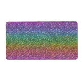Fijne Faux Glitter Sparkles Shiny Rainbow Etiket (Voorkant)
